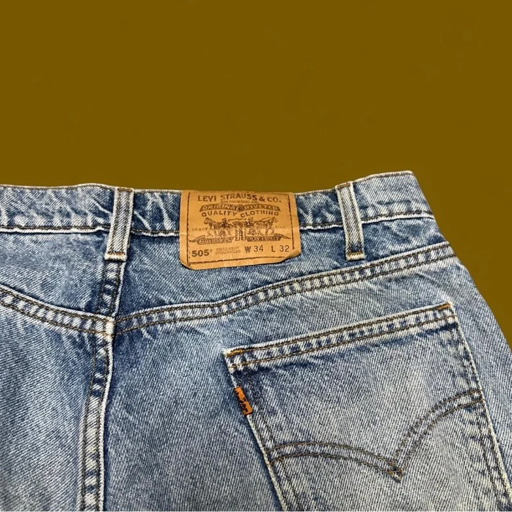 Levi’s 505 Vintage Orange tab Light Wash Jeans